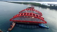 Jembatan ini akan menghubungkan Hamadi, Distrik di Jayapura Selatan dengan Holtekamp, Distrik Muara Tami, Kota Jayapura. Pool/PUPR.
