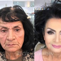 Adalah makeup artist Anar Agakishiev yang andal mentransformasi wanita menjadi lebih cantik dengan makeup. Penata rias asal Azerbaijan tersebut bahkan bisa membuat wanita-wanita berusia matang jadi lebih muda berkat tata rias dan rambut yang menawan. Foto: Instagram Anar Agakishiev