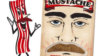Ini adalah kumis palsu dengan bebauan daging asap agar penggunanya lebih jantan. Foto: istimewa