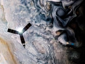 Pesawat Antariksa Juno Pamerkan Keindahan Jupiter