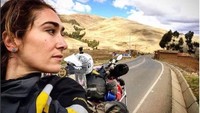 Yazarloo dan Pankaj Trivedi  riding keliling dunia tanpa kendaraan cadangan atau tim pendukung. Foto: Dok. Instagram Maral Yazarloo
