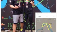 Tak tanggung-tanggung, Vanilla juga mengikuti half marathon sejauh 21 Km. Foto: Instagram/vanila_79