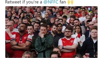 Fans Nottingham Forest aja sampai nyanyi kayak gitu, di mana mereka pernah juara Champion dan Arsenal belum. Foto: istimewa