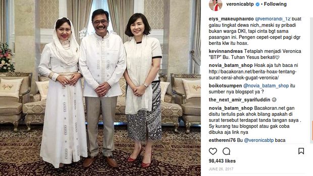 Diterpa Isu Cerai, Veronica Tan Didoakan Agar Sabar dan Kuat