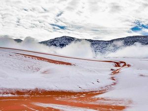 Foto: Menakjubkan! Gurun Sahara Diselimuti Salju