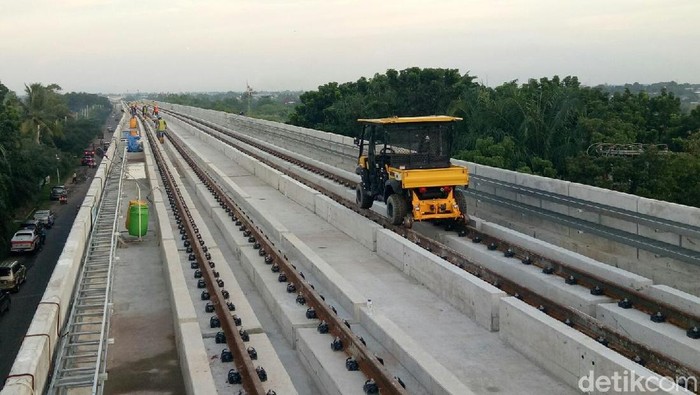 Diuji Coba Maret, LRT Palembang Kelar 81,5%