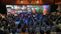 Suasana saat Menlu menyampaikan pernyataan persnya.