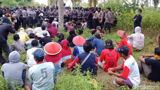 Suasana perobohan tanaman di lahan lokasi Bandara Kulon Progo. 