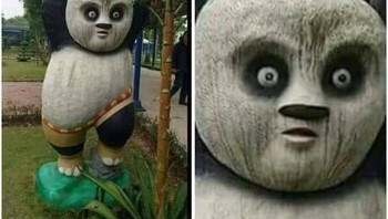 Kali ini tokoh kartun yang jadi korban, serem juga kalo Po mukanya seperti ini. (Foto: Internet)