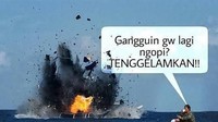 Jangan berani-berani ganggu ibu Susi ngopi kalau enggak mau ditenggelamkan. Istimewa.