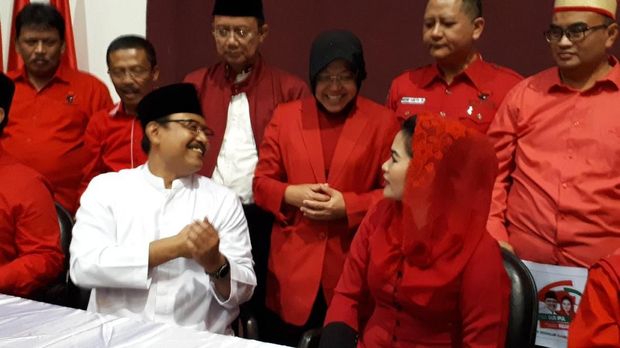 Jadi Jurkam PDIP di Pilgub Jatim, Risma Promosikan Gus Ipul-Puti