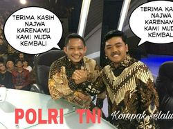 Meme Lucu Kapolri dan Panglima TNI Saat #MataNajwaPerdanaDiTrans7