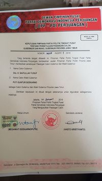 Sekjen PDIP: Mohon Bersabar Soal Cawagub Jatim