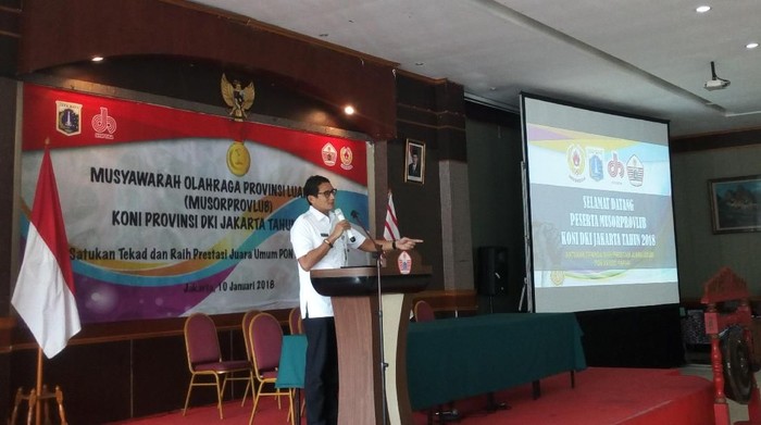 Buka Musyawarah Olahraga, Sandi Minta KONI DKI Sukseskan Asian Games