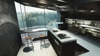Rumah ini dirancang dengan desain modern minimalis. Kaca-kaca yang besar, memungkinkan traveler bisa melihat pemandangan indah Bow River yang airnya berwarna hijau toska. (dok. LAAV Architects)