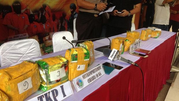 Polisi menyita 10 kilogram sabu.