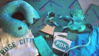 Saking populernya, desain karpet yang lama sampai dibuat suvenirnya. Ada kaos kaki sampai bantal leher (thepdxproject/Instagram)