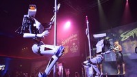Pertunjukan robot striptis ini berlangsung di Sapphire Las Vegas, AS. Sapphire adalah salah satu klub khusus dewasa ternama di sana. Pertunjukan ini berlangung dari tanggal 9-13 Januari pekan ini. (AFP/Getty Images)