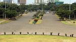 Melihat Taman Monas Tanpa Pagar Pembatas Rumput dari Ketinggian