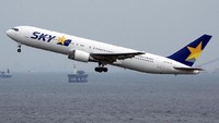 Foto: Skymark, maskapai LCC asal Jepang juga masuk ke dalam daftar ini. Tingkat ketepatan waktunya mencapai 85%. (Kazuchika Naya/planespotter)