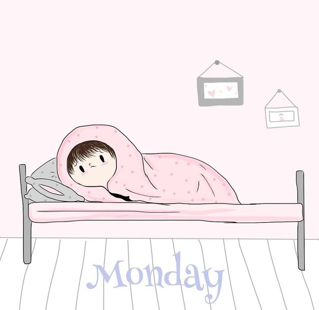 Kemalasan yang menerpa ketika hari senin tiba. Masih ingin selalu bercengkrama dengan selimut dan kasur. Foto: Instagram