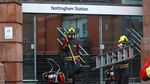 Foto: Stasiun Nottingham Kebakaran, Begini Situasi Pemadamannya