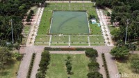 Nampak taman Monas dilihat dari ketinggian.