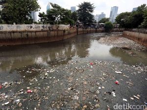 Sampah di Kali Krukut Benhil Bikin Miris
