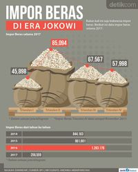 Data Impor Beras di Era Jokowi