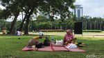 Foto: Ramai-ramai Nikmati Rumput Monas yang Kini Tanpa Pagar