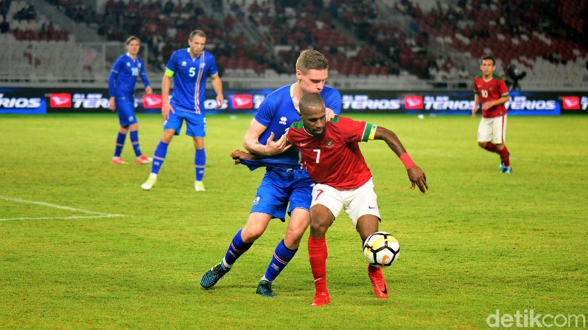 Timnas Indonesia di laga persahabatan melawan Islandia (Foto: Ari Saputra/detikcom)