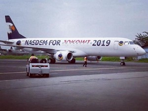 Pesawat NasDem for Jokowi 2019 untuk Operasional Kampanye