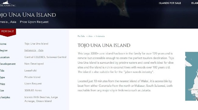Pulau RI Dijual Online