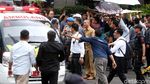 Penjagaan Ketat Polisi di TKP Robohnya Selasar BEI