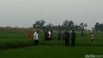 Foto: Sigapnya Jokowi Pegangi Ganjar yang Jatuh di Sawah