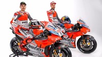 Desmosedici GP18 mengalami sedikit perubahan dari segi tampilan warna yakni ada penambahan warna abu-abu dari yang biasanya merah dan putih khas Ducati. (Foto: Instagram @motogp)