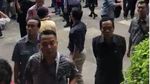 Penampakan Air Menggenang di Lokasi Selasar Tower II BEI Ambruk