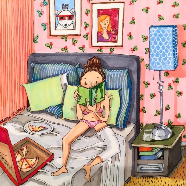 Melupakan sejenak keresahan hati yang dialami dengan membaca buku. Foto: Instagram