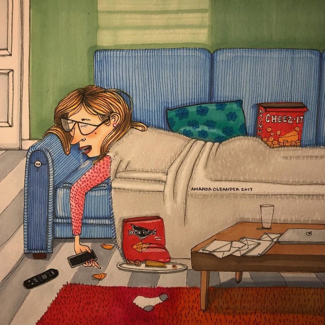 Tidur seharian juga bisa menjadi salah satu cara bagi wanita untuk sejenak melupakan kesedihannya. Foto: Instagram