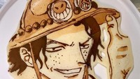 One Piece Ace pun jadi salah satu hasil karya pancake yang ia buat. Waduh gimana ya cara buatnya! Foto: Keisuke Otaku