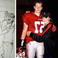 Pasangan ini sungguh tidak menyangka gambar yang dibuat oleh teman mereka saat keduanya duduk di bangku sekolah kelas tujuh benar-benar menjadi kenyataan di masa depan. Keduanya berpacaran persis seperti di gambar tersebut. Foto: Dok. Instagram thewaywemet, Reddit