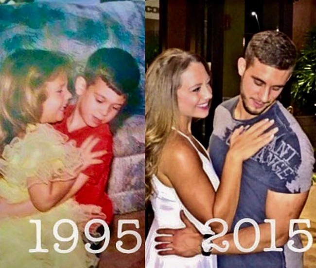 Berteman sejak kecil, Michael dan Natali sempat tidak saling bertemu lagi dan putus kontak selama 20 tahun. Hingga Facebook mempertemukan mereka dan keduanya kembali saling berhubungan hingga memutuskan menikah. Foto: Dok. Instagram thewaywemet, Reddit