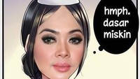 Kemudian ada juga meme dengan wajah Syahrini yang dikenal dengan kemewahannya. Foto: Ist