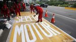 Foto: Jalur Khusus Sepeda Motor di Jalan Thamrin