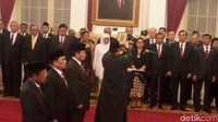 Momen sumpah jabatan kepada menteri baru hingga anggota wantimpres yang dilantik. Foto: Bagus Prihantoro Nugroho/ detikcom