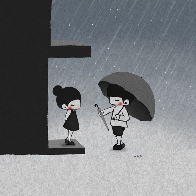 Saat hujan turun, dan pasangan masih berada di luar rumah, kemudian pergi menjemputnya dengan membawakan payung. So Sweet! Foto: Instagram