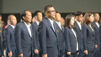 ketum PP Pelti Rildo Ananda Anwar saat dilantik oleh Ketua KONI Tono Suratman. (Dwi Ari Setyadi for detikSport)