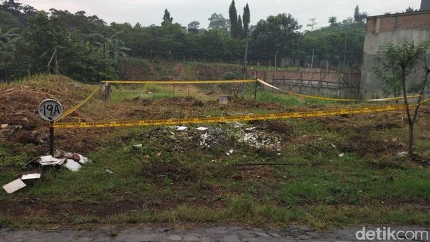 Lokasi penemuan mortir di Lebak Bulus.