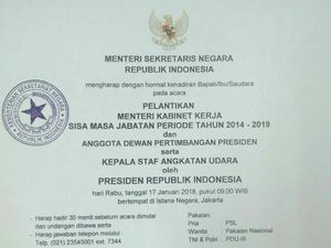 Undangan Jokowi: Pelantikan Menteri Baru, KSAU dan Wantimpres