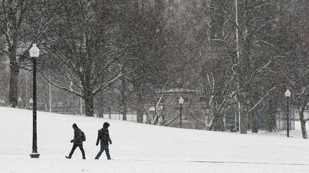 Badai musim dingin di Boston, Massachusetts 